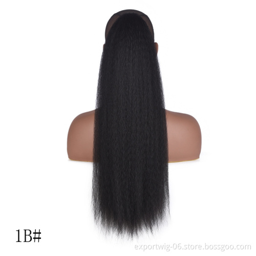 Afro Kinky Straight Wholesale Clip in on Drawstring Ponytail Curly Hair Synthetic Hair For Women Extension Wavy Hairpiece 22"
